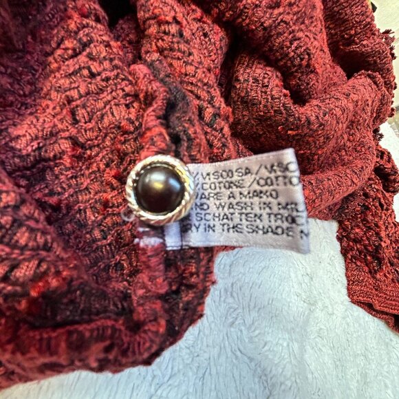 Women's XL Rust Red Cardigan Sweater Textured Knitted Button Front Long Sleeve - Picture 3 of 8